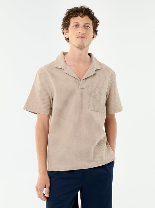 Camisa de manga curta em malha fantasia - Kiabi