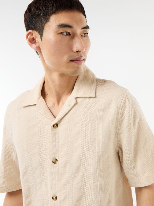 Camisa de manga curta em malha fantasia - Kiabi