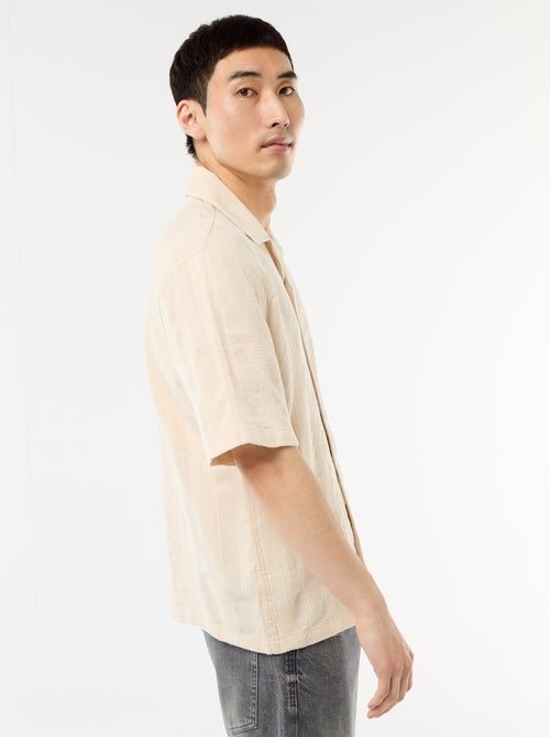 Camisa de manga curta em malha fantasia - Kiabi