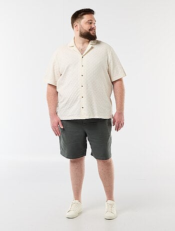 Camisa de manga curta em malha fantasia