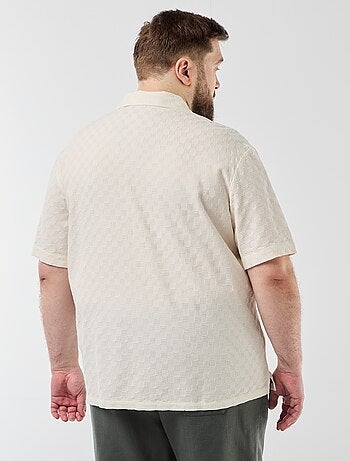 Camisa de manga curta em malha fantasia