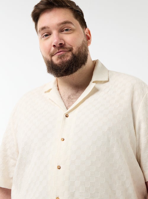 Camisa de manga curta em malha fantasia - Kiabi