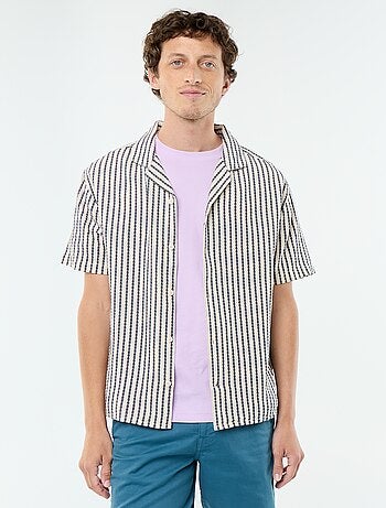 Camisa de manga curta em malha fantasia