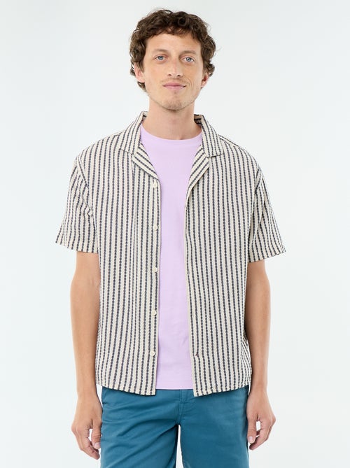 Camisa de manga curta em malha fantasia - Kiabi