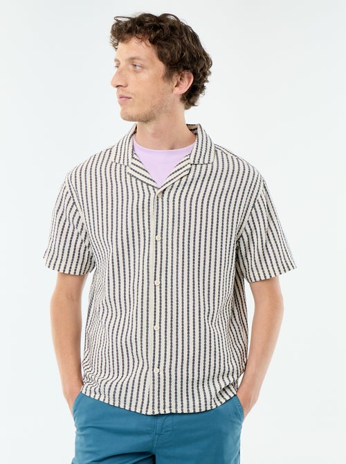 Camisa de manga curta em malha fantasia - Kiabi