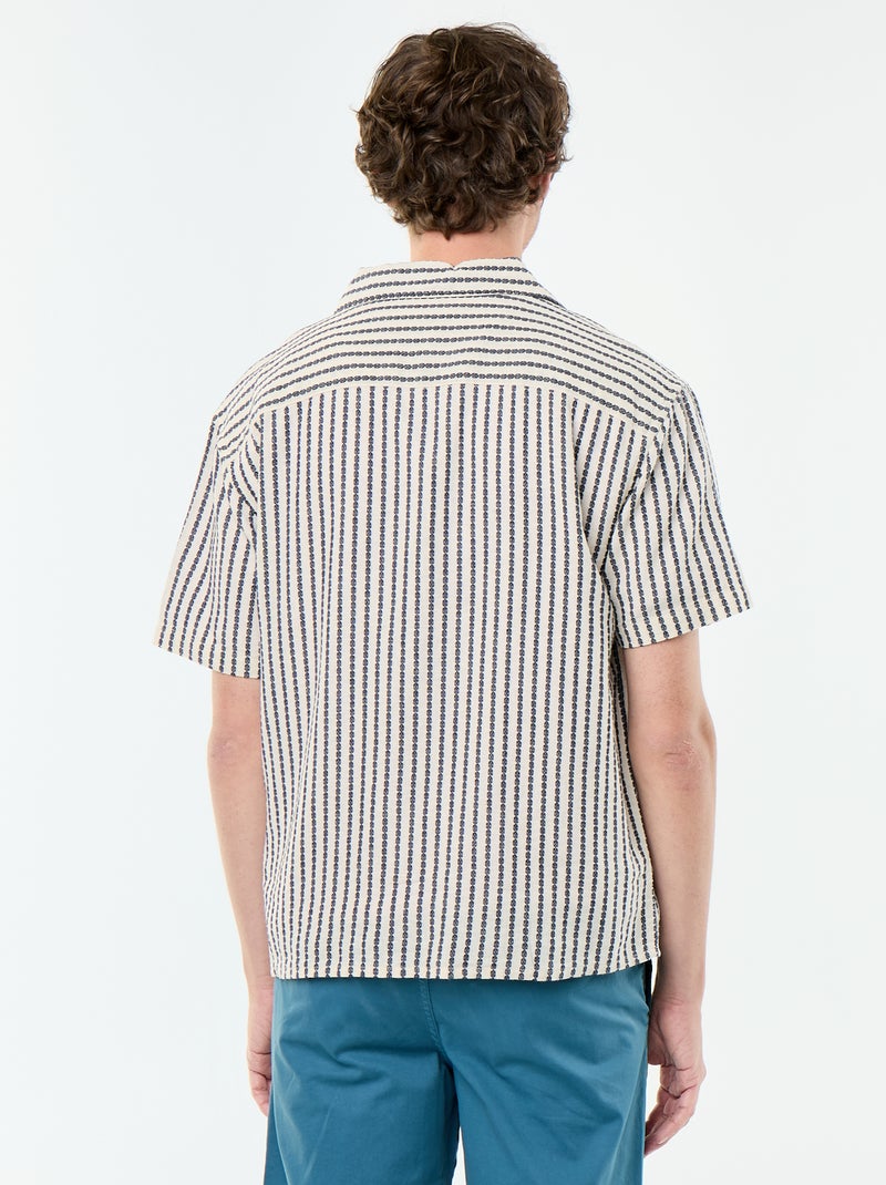 Camisa de manga curta em malha fantasia Branco - Kiabi