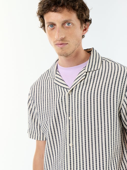 Camisa de manga curta em malha fantasia - Kiabi