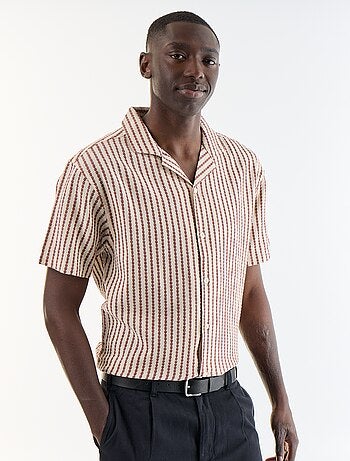 Camisa de manga curta em malha fantasia