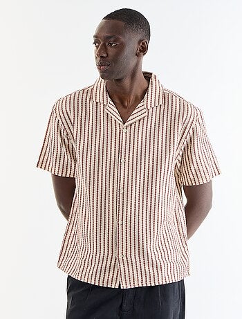 Camisa de manga curta em malha fantasia