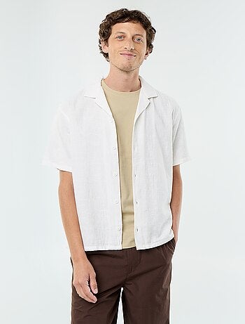 Camisa de manga curta em malha fantasia