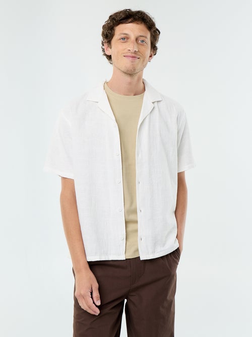 Camisa de manga curta em malha fantasia - Kiabi