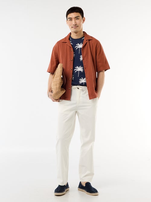 Camisa de manga curta em malha fantasia - Kiabi