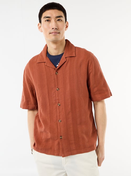 Camisa de manga curta em malha fantasia - Kiabi