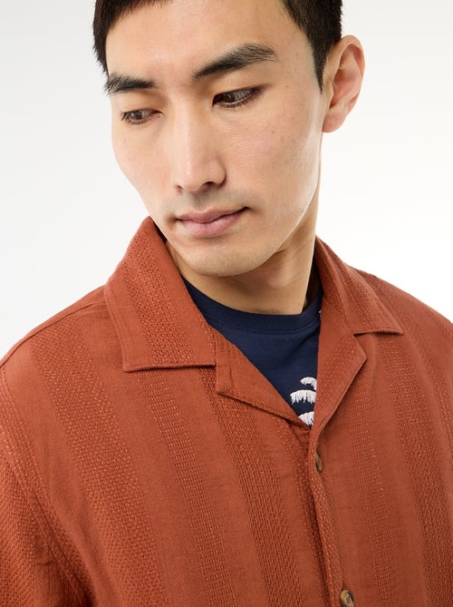 Camisa de manga curta em malha fantasia - Kiabi