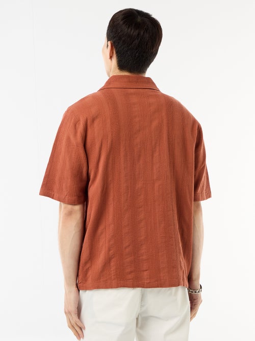 Camisa de manga curta em malha fantasia - Kiabi