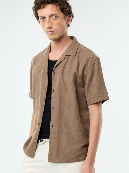 Camisa de manga curta em malha fantasia - Kiabi