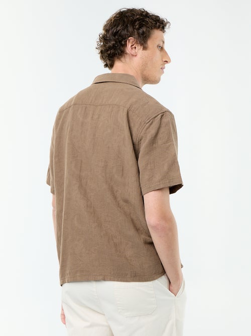 Camisa de manga curta em malha fantasia - Kiabi