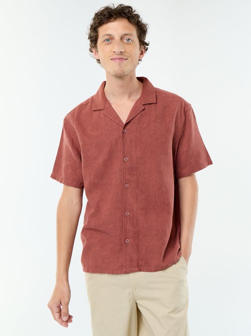 Camisa de manga curta em malha fantasia - Kiabi