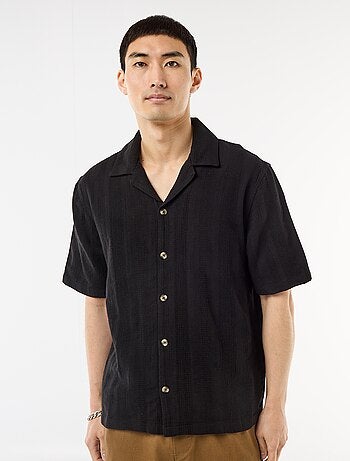 Camisa de manga curta em malha fantasia