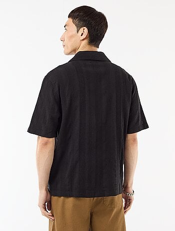 Camisa de manga curta em malha fantasia
