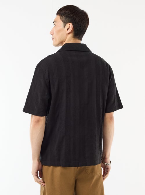 Camisa de manga curta em malha fantasia - Kiabi