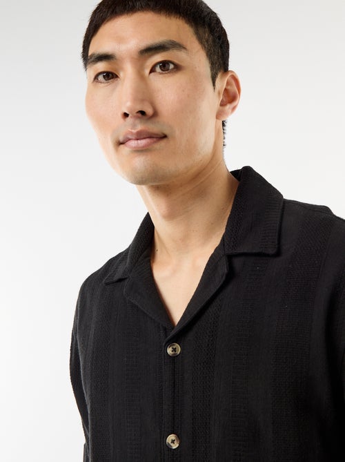 Camisa de manga curta em malha fantasia - Kiabi