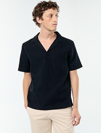 Camisa de manga curta em malha fantasia