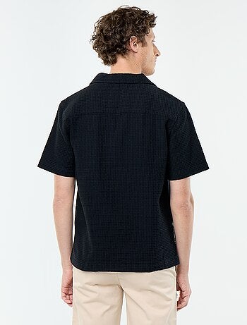 Camisa de manga curta em malha fantasia