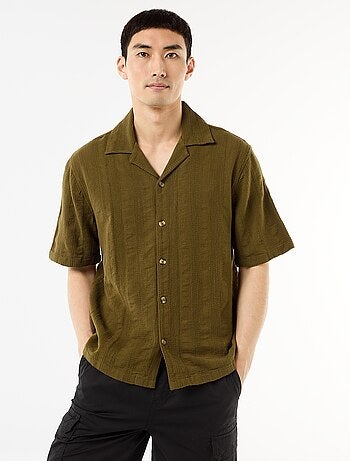 Camisa de manga curta em malha fantasia