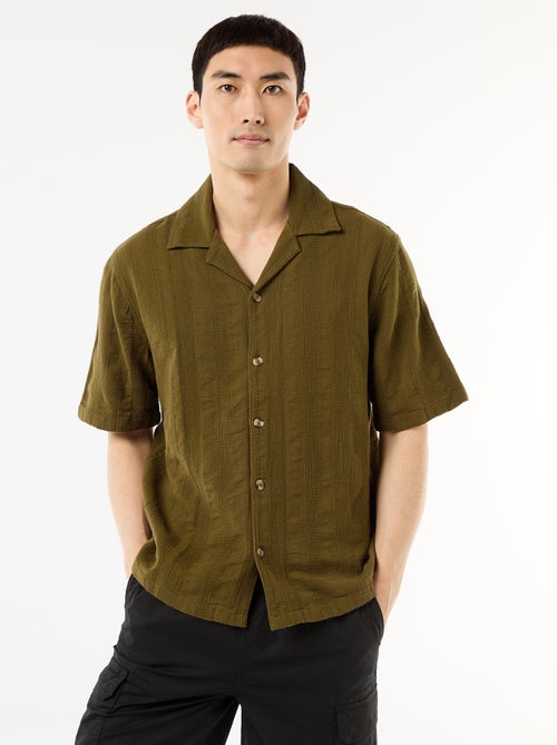 Camisa de manga curta em malha fantasia - Kiabi