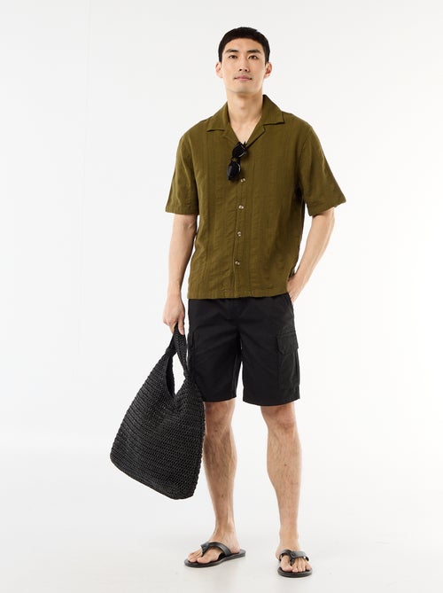 Camisa de manga curta em malha fantasia - Kiabi