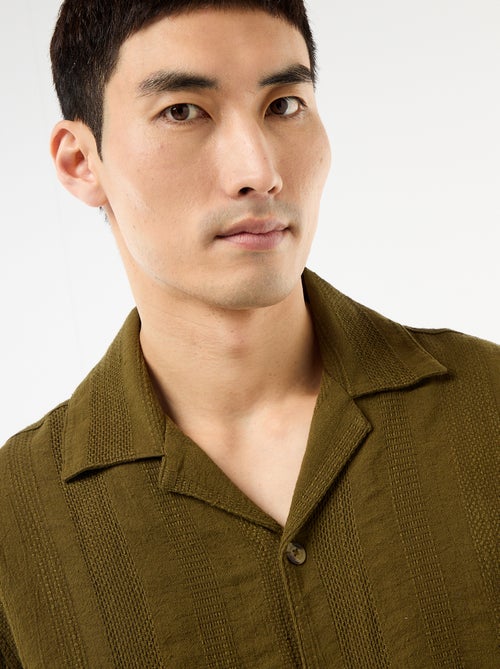 Camisa de manga curta em malha fantasia - Kiabi