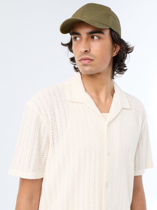 Camisa de manga curta em malha perfurada - Kiabi