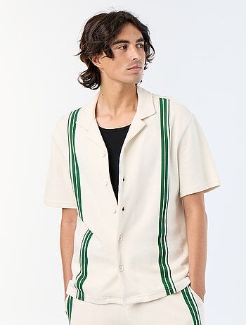 Camisa de manga curta em malha pesada