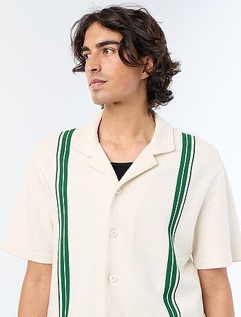 Camisa de manga curta em malha pesada