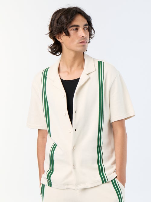 Camisa de manga curta em malha pesada - Kiabi Camisa de manga curta em malha pesada - Kiabi