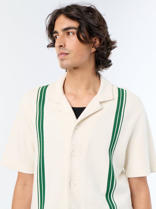 Camisa de manga curta em malha pesada - Kiabi Camisa de manga curta em malha pesada - Kiabi