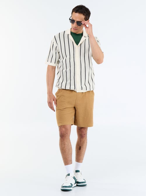 Camisa de manga curta em malha vazada - Kiabi