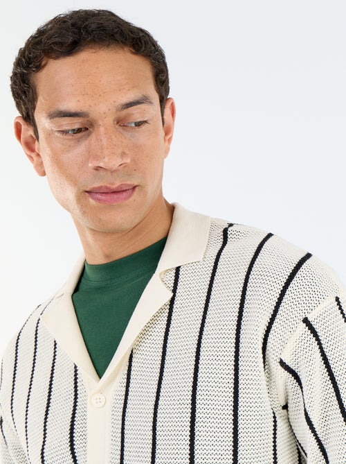 Camisa de manga curta em malha vazada - Kiabi