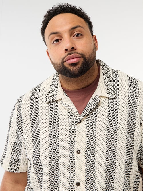 Camisa de manga curta em malha vazada - Kiabi