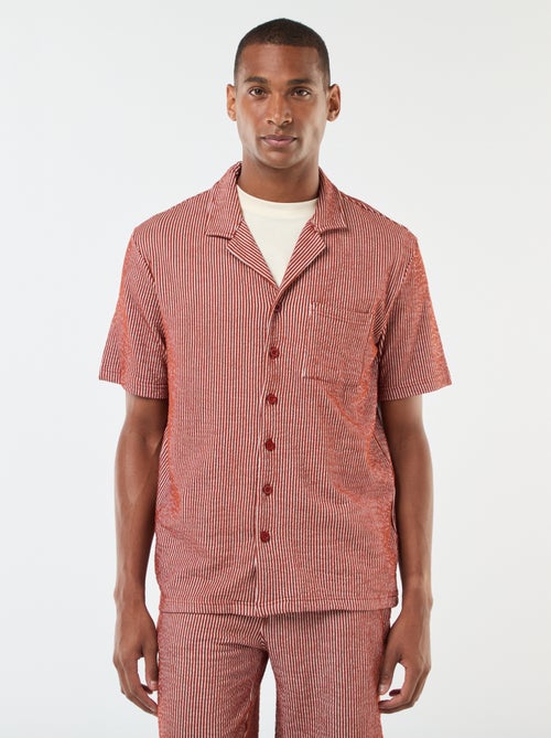 Camisa
 de manga curta em material tipo crepe - Kiabi