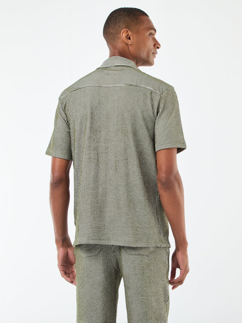 Camisa
 de manga curta em material tipo crepe Verde - Kiabi