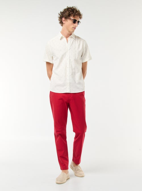 Camisa de manga curta em mistura de linho - Kiabi