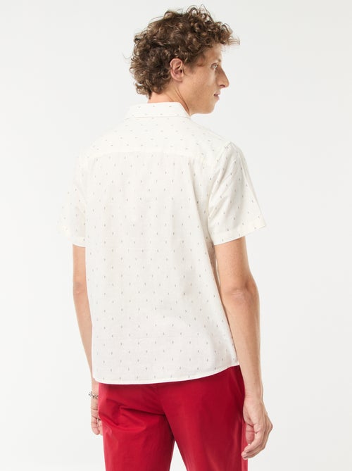 Camisa de manga curta em mistura de linho - Kiabi