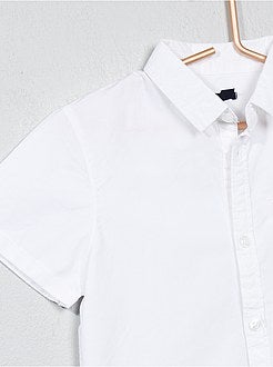 Camisa de manga curta em popelina de algodão - Kiabi