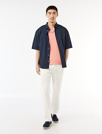 Camisa de manga curta em popeline