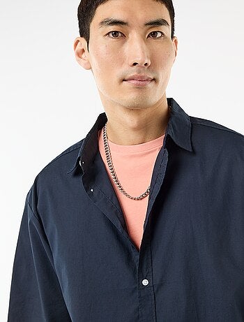 Camisa de manga curta em popeline