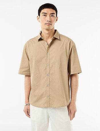 Camisa de manga curta em popeline