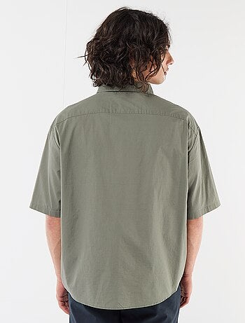 Camisa de manga curta em popeline