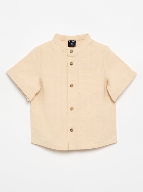 Camisa de manga curta em seersucker - Kiabi